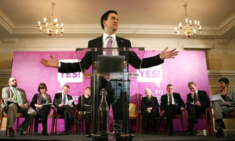 Ed Miliband makes a speech in favour of introducing the alternative vote