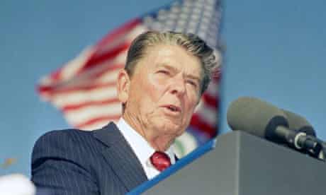 Ronald Reagan making a speech in California in 1991