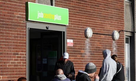 People waiting outside a Jobcentre
