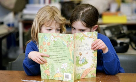 Primary school children learning to read
