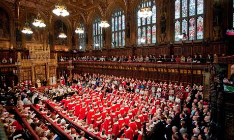 The state opening of parliament in the House of Lords