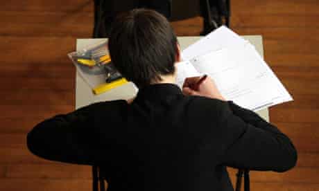 A pupil sitting an exam