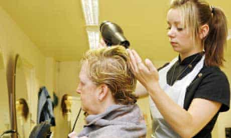 Tasha West learns about hairdressing at A4e Education & Enterprise, a private vocational education centre for 14-16 year-olds in Grimsby, Lincolnshire