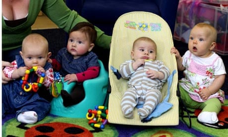 A mother and babies in the Sure Start group at the Carousel centre in Braintree, Essex