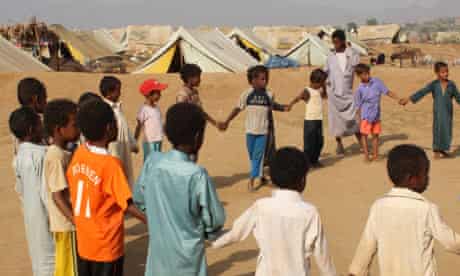 Displaced children are encouraged to play together in Al Mazraq camp