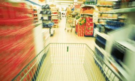 Shopping trolley in supermarket