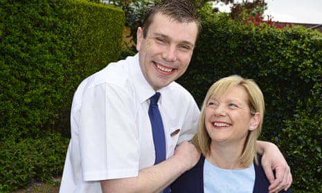 Richard Ward with his mother, Jane. Richard has learning disabilities and was able to find work