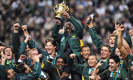 South Africa celebrate after winning the 2007 Rugby World Cup final