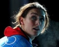 Amy Williams practices during skeleton training at the Winter Olympics