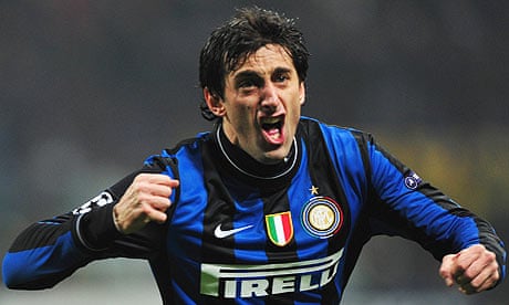 Diego Milito celebrate's Inter's first goal