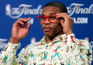 NBA1: Russell Westbrook, glasses, Heat vs Thunder