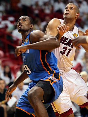NBA3: OKC Thunder's Serge Ibaka vs Miami Heat's Shane Battier