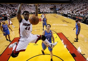 NBA4: Miami Heat's Haslem scores against Oklahoma City Thunder
