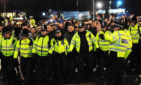 A heavy police presence at Elland Road is common