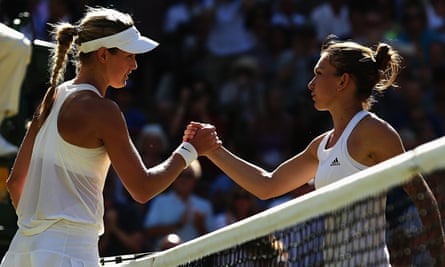 Eugenie Bouchard Breezes Past Simona Halep And Into Wimbledon Final Wimbledon 2014 The Guardian