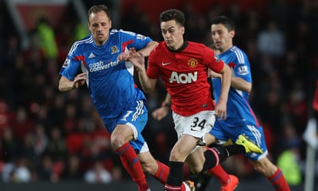 Tom Lawrence plays for Manchester United against Hull City last season; he is now surplus to require