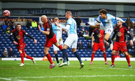 Rudy Gestede, right, scores Blackburn's second goal against Swansea in the FA Cup Fourth Round