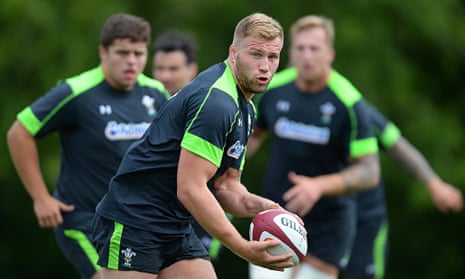 Ross Moriarty trains for Wales's World Cup warm-up match against Ireland