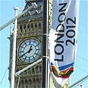 Big Ben and a London 2012 banner