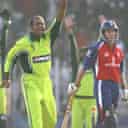 Rana Naved-ul-Hasa celebrates Andrew Strauss's wicket