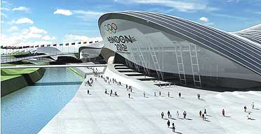 An impression of the Aquatics Centre designed for the London Olympics