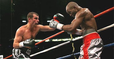 Calzaghe throws a punch