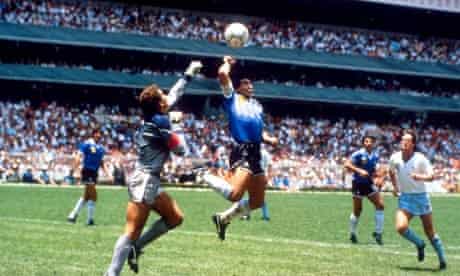 Diego Maradona and his 'Hand of God' goal in Mexico City