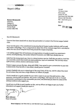 letter boris johnson football 2008 clubs theguardian edt london oct premier league