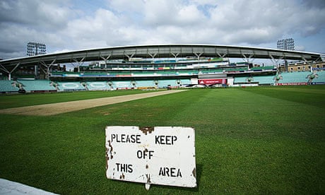 The pitch for the fifth Ashes Test at The Oval