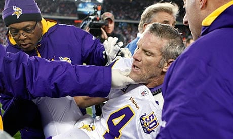 Brett Favre bloodied as Minnesota Vikings downed by New England | NFL | The Guardian