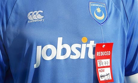 A Portsmouth football shirt on sale