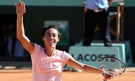 Francesca Schiavone celebrates her 6-3, 6-3 victory against Marion Bartoli in the French Open
