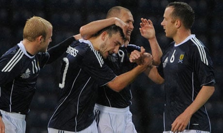 Scotland's Robert Snodgrass celebrates his goal