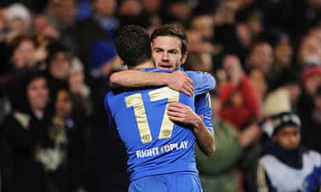 Juan Mata and Eden Hazard celebrate
