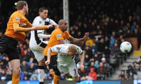 Fulham's Pavel Pogrebnyak heads home his first goal