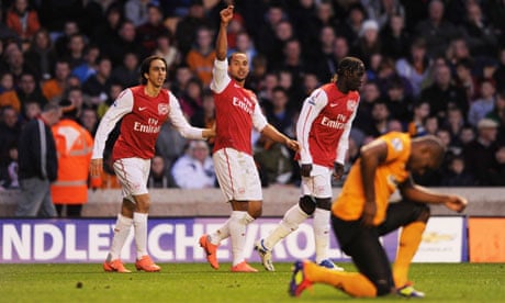 Wolves Defender Arsenal Arsenal hit three past sorry 10-man Wolverhampton Wanderers | Premier ...