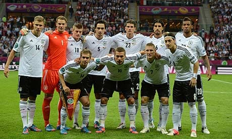 Germany team before their Euro 2012 match against Italy