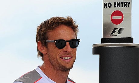Jenson Button arriving at Silverstone
