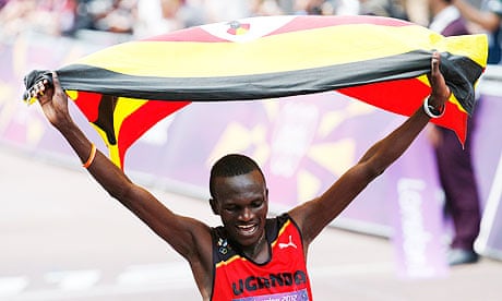 Stephen Kiprotich flies the flag for Uganda as he wins the Olympic marathon at London 2012