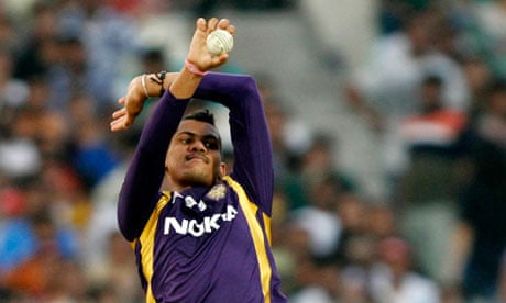 The West Indian mystery spinner Sunil Narine carries his Mohawk