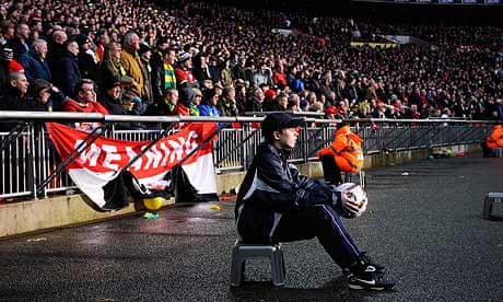 A ballboy at the 2010 Carling Cup final