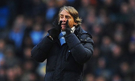 The Manchester City manager, Roberto Mancini
