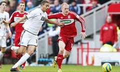 Aldershot Town's Michael Hector, left, in action with Nicky Bailey of Middlesbrough