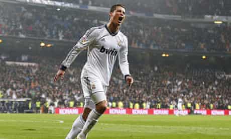 Cristiano Ronaldo celebrates completing his hat-trick for Real Madrid against Celta Vigo