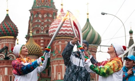Russian Olympic Sochi 2014 Torch Relay Starts On Red Square