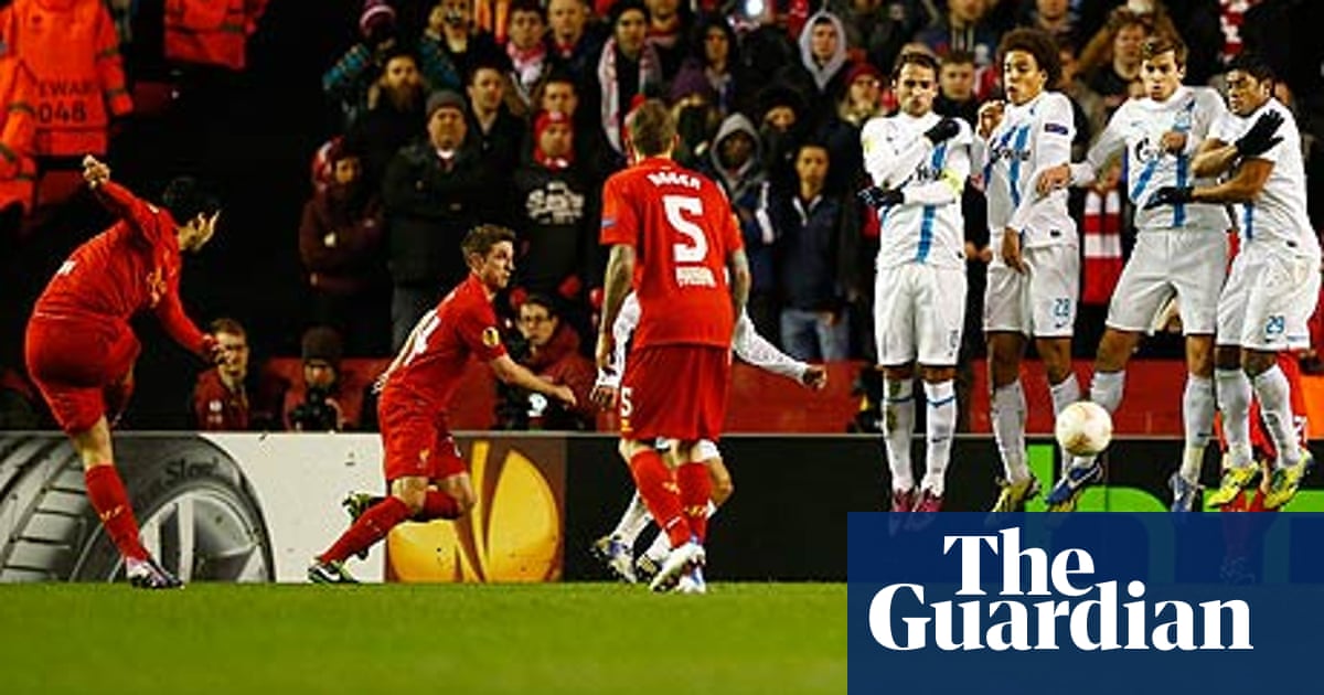Liverpool Fall Short Against Zenit Despite Luis Suarez Free Kick Goals Europa League The Guardian Liverpool Fall Short Against Zenit Despite Luis Suarez Free Kick Goals Europa League The Guardian