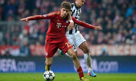 Thomas Müller on the ball, Bayern Munich v Juventus