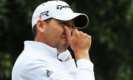 Sergio Garcia looks on during the Pro-Am round prior to the BMW PGA Championship