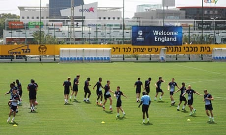 The England Under-21 squad train in Netanya