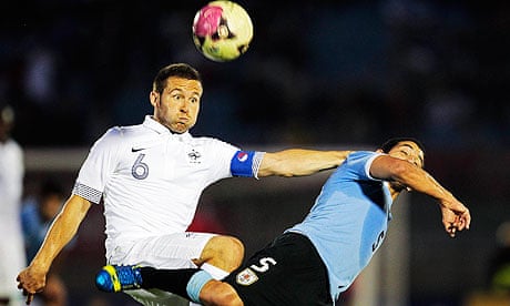 Yohan Cabaye keeps his eye on the ball during France's match against Uruguay earlier this week.